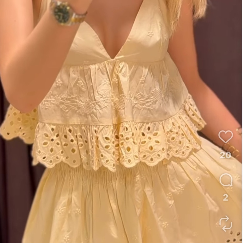 Zara Cream Eyelet Dress